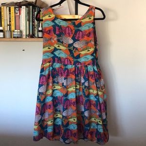 Multicolored Fish Print Dress
